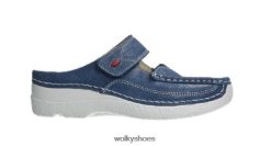 светлосив хайвер набук обувки FR06X432 ролкова пантофка дама Wolky