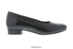 черна кадифена кожа обувки FR06X429 южна част дама Wolky