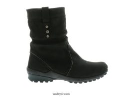 черна непалска омаслена кожа обувки FR06X454 брайс wr дама Wolky