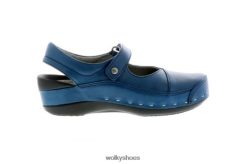 черни камъчета обувки FR06X434 каишка запушена дама Wolky